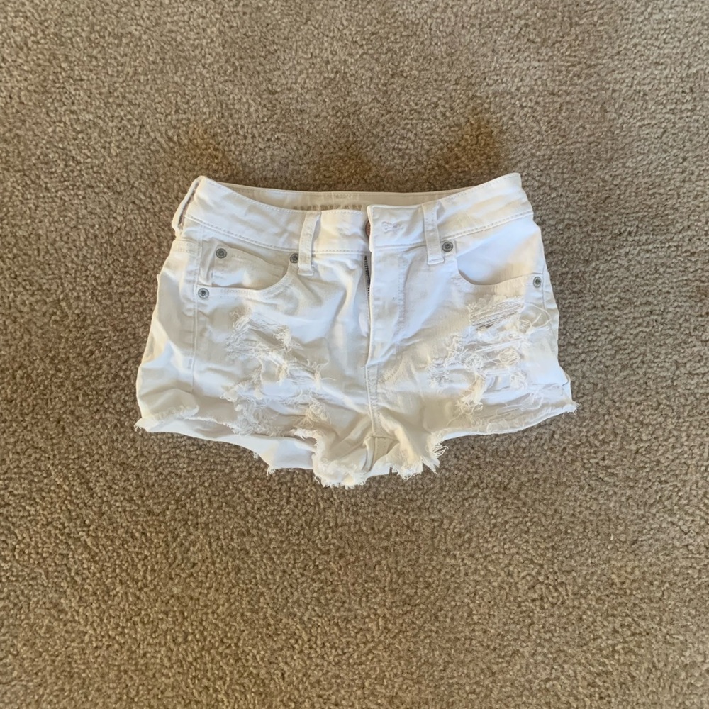 American Eagle White Jean Shorts
